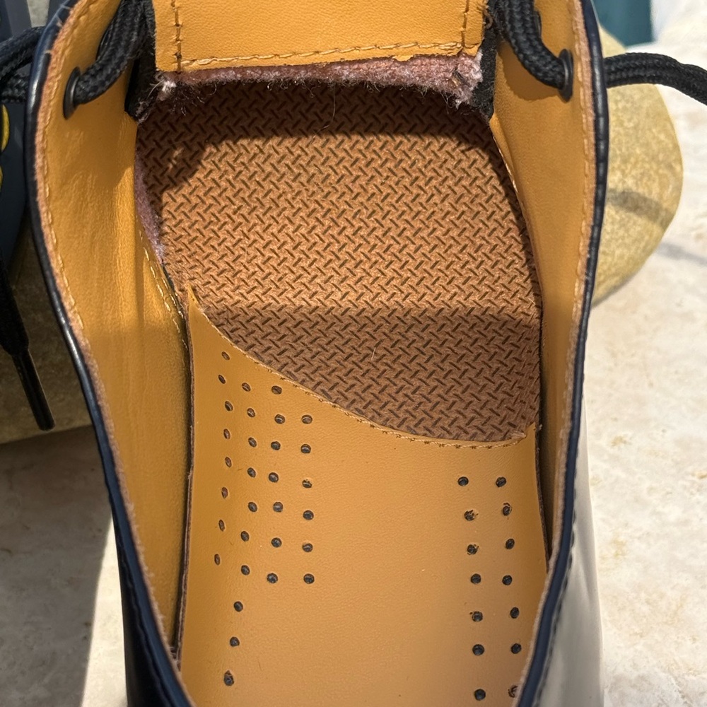 Dr. Martens Black Leather Oxfords with Yellow Stitching - Picture 7 of 8